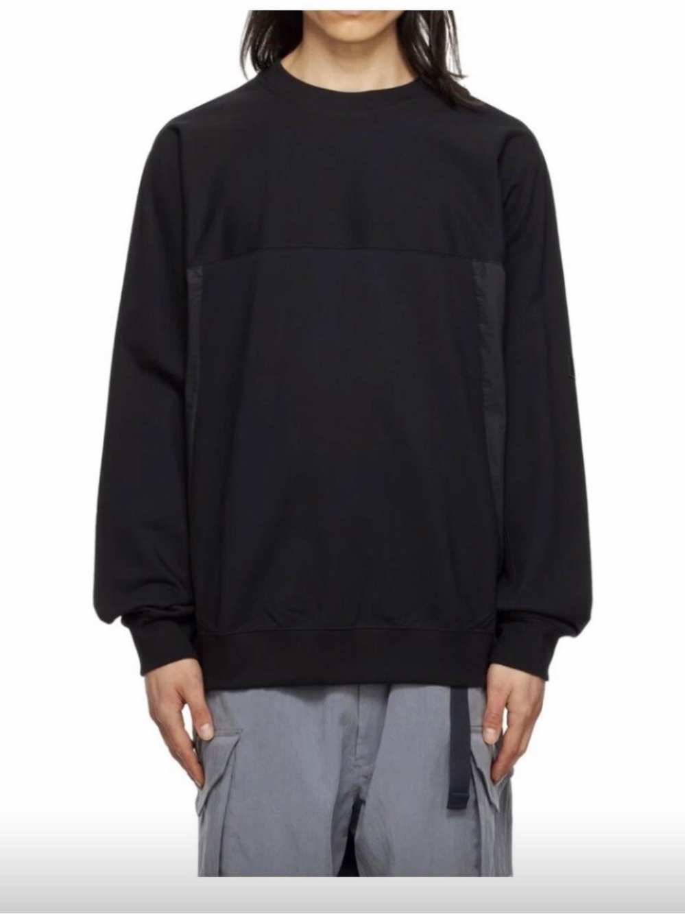 Y-3 Adidas Stretch Terry Crew Sweatshirt Black Men's Size Large New IL3070